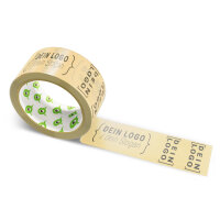 Paper-adhesive tape with logo print - 1-color - 50 m peach - RGB (239, 190, 125)