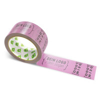 Papier-Klebeband mit Logo Druck - 1-farbig - 50 m Graurosa - RGB (176, 108, 150)