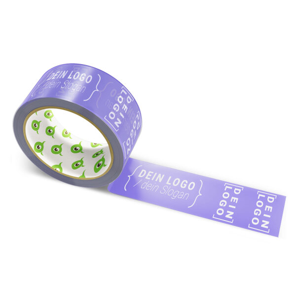 Paper-adhesive tape with logo print - 1-color - 50 m light purple - RGB (104, 91, 199)