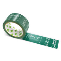 Paper-adhesive tape with logo print - 1-color - 50 m very dark green - RGB (3, 70, 56)