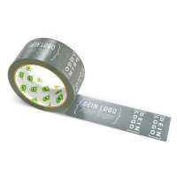 Paper-adhesive tape with logo print - 1-color - 50 m steel gray - RGB (80, 87, 89)