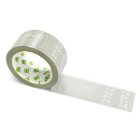 Paper-adhesive tape with logo print - 1-color - 50 m oliv gray - RGB (168, 169, 158)