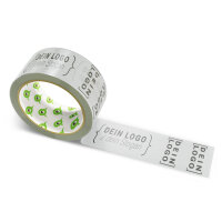 Paper-adhesive tape with logo print - 1-color - 50 m light slate gray - RGB (177, 179, 179)