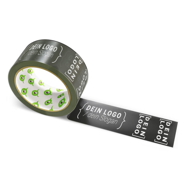 Ruban PVC avec logo imprimé - 2 couleurs - 66 m noir - #222223