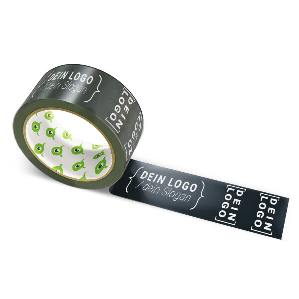 Ruban PVC avec logo imprimé - 2 couleurs - 66 m noir - #101820