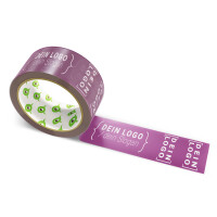 Paper packing tape with logo print - 2-color - 50 m dark pink - CMYK 0/60/21/58