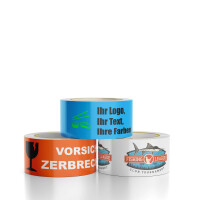 Paper packing tape with logo print - 2-color - 50 m bright green - RGB (67, 176, 42)