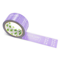 PP-adhesive tape with logo print - 1-color - 66 m medium purple - CMYK 29/43/0/17 - best value