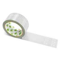 PP-adhesive tape with logo print - 1-color - 66 m medium silver gray - CMYK 1/0/0/26 - best value