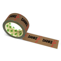 Papier Klebeband bedruckt mit Motto: Danke mit Herzen -...