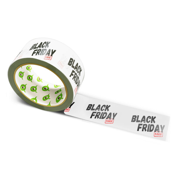 12x Paper Tape: "Black Friday Sale" · white · 50 mm × 50 m