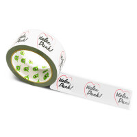 12x PP Hotmelt Tape: "Vielen Dank in Herz" (Thank You, in a Heart) · 50 mm × 66 m