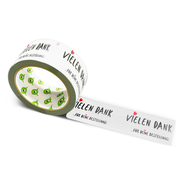 12x PP Hotmelt Tape: "Vielen Dank für deine Bestellung 002" (Thank You for Your Order) · 50 mm × 66 m