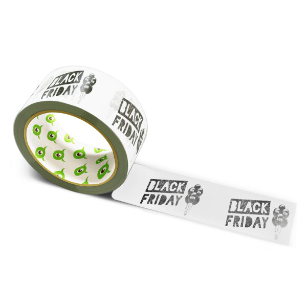 12x PP Hotmelt Tape: "Black Friday Ballons" · 50 mm × 66 m