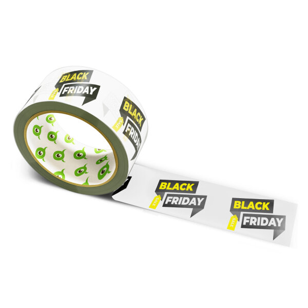 12x PP Hotmelt Tape: "Black Friday Sale Gelb" · 50 mm × 66 m