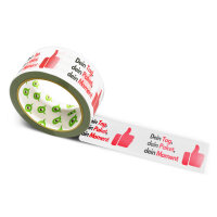 12x PP Hotmelt Tape: "Dein Tag, dein Paket, dein Moment mit Like" (Your Day, Your Package, Your Moment (with Like)) · 50
