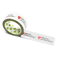 12x PVC Tape: "Vielen Dank für deinen Einkauf, mit Herzen, Voll" (Thank You for Your Purchase, with Hearts) · 50 mm × 66