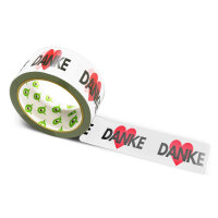 12x PVC Tape: "Danke mit Herz" (Thanks with a Heart) · 50 mm × 66 m