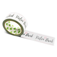 12x PVC Tape: "Vielen Dank mit Herz und Rahmen" (Thank You with a Heart in a Frame) · 50 mm × 66 m