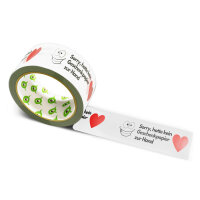 12x PVC Tape: "Sorry, hatte kein Geschenkpapier zur Hand 002" (Sorry, I Didnt Have Any Gift Wrap Handy) · 50 mm × 66 m