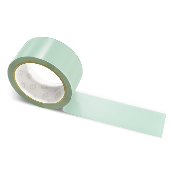 PVC packing tape pale green - 50mm x 66m - CMYK 29/0/10/25