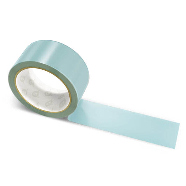 PVC packing tape light turquoise gray - 50mm x 66m - CMYK 27/0/0/32