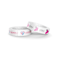 Nastro in carta con logo stampato - 2 colori - 38 mm x 50 m - bianco
