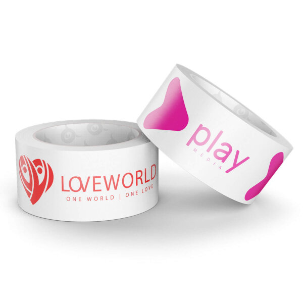 Custom paper packing tape - 1-colored - 50 mm x 50 m - white