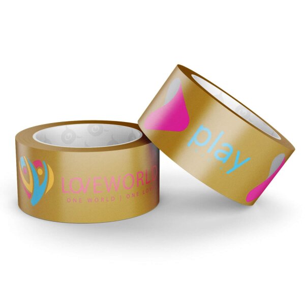 Custom paper packing tape - 3-colored - 50 mm x 50 m - brown