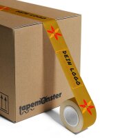 Custom paper packing tape - 3-colored - 50 mm x 50 m - brown