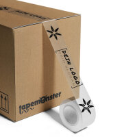 PVC Klebeband mit Logo - 1-farbig - 50 mm x 66 m - transparent - mit Natur Kleber