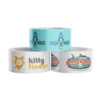 PVC Klebeband mit Logo - 3-farbig - 50 mm x 66 m - Sonderfarbe - mit Natur Kleber
