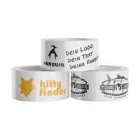 Custom paper packing tape - 1-colored - 75 mm x 50 m - white