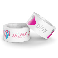 Custom paper packing tape - 2-colored - 50 mm x 100 m - white