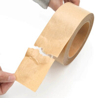 36x Paper adhesive tape with logo starter pack - 1-colored- 50 mm x 50 m - brown - with natural adhesive