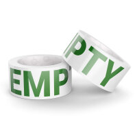 PP Tape "EMPTY" green ? Pre-printed...