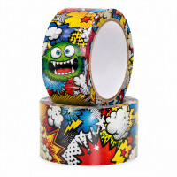 PP Klebeband Digitaldruck · Hotmelt · CMYK-Fotodruck ohne Klischee · 50 mm x 66 m · 72 Rollen