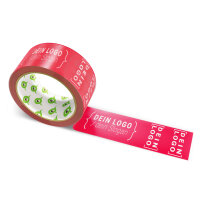 PP-Klebeband mit Logo Druck - 66 m Leuchtendes Rot #E4002B