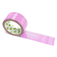 PP-Klebeband mit Logo Druck - 66 m Helles Pink #E277CD