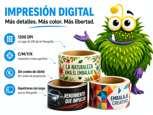 Tres rollos de cinta PP con sus ventajas