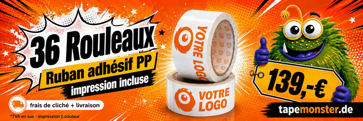 Monster Deal pack découverte : ruban PP imprimé 48 mm × 66 m à 139 €