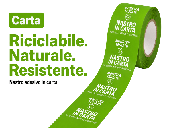 Nastro di carta personalizzato con logo — soluzione di imballaggio sostenibile, 100% riciclabile