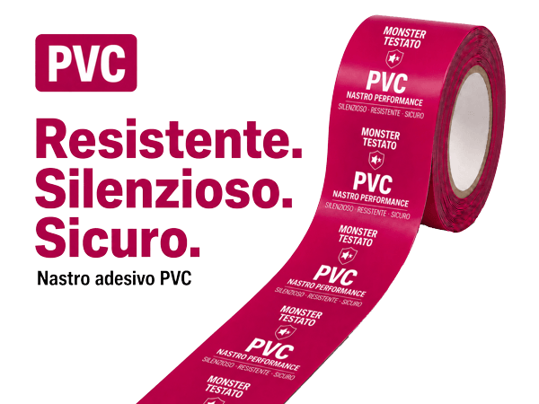 Nastro PVC personalizzato in rosa con una stampa bianca — forte, silenzioso e sicuro, con il marchio Tapemonster